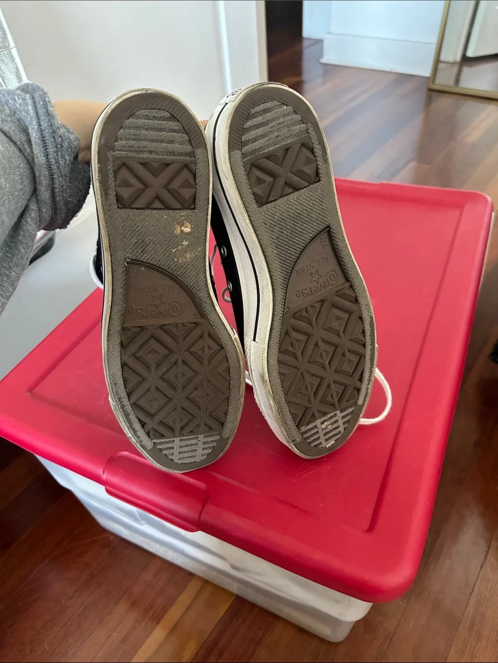 Converse Black and White High Top Sneakers - Picture 5 of 5
